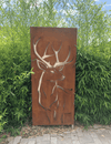 Panneau Acier Corten Jardin - Motif Cerf