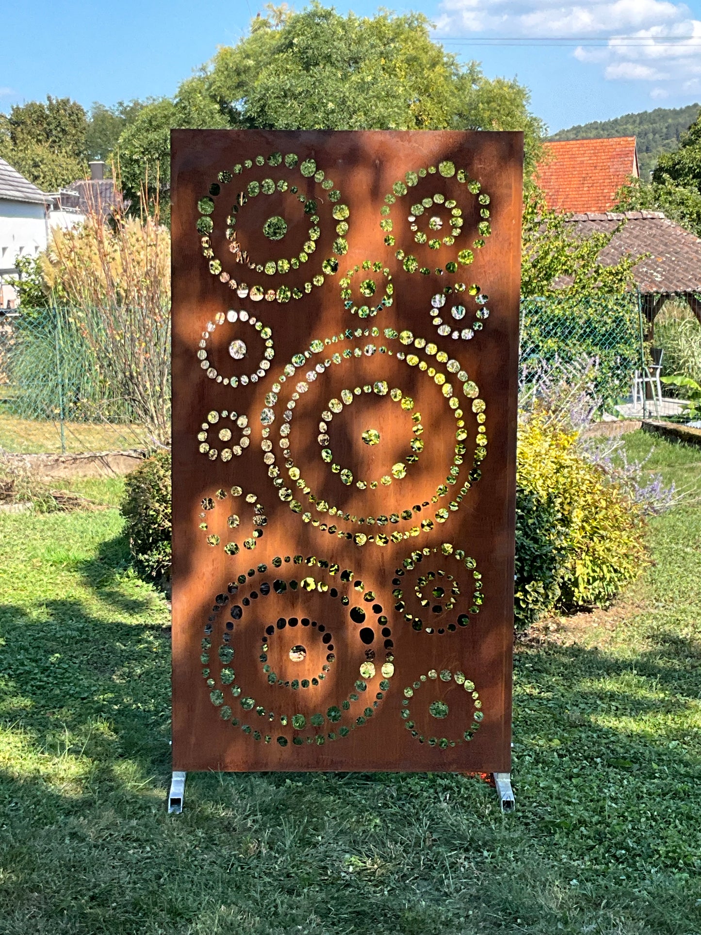 Panneau Brise-Vue en Acier Corten - Motif Minéral