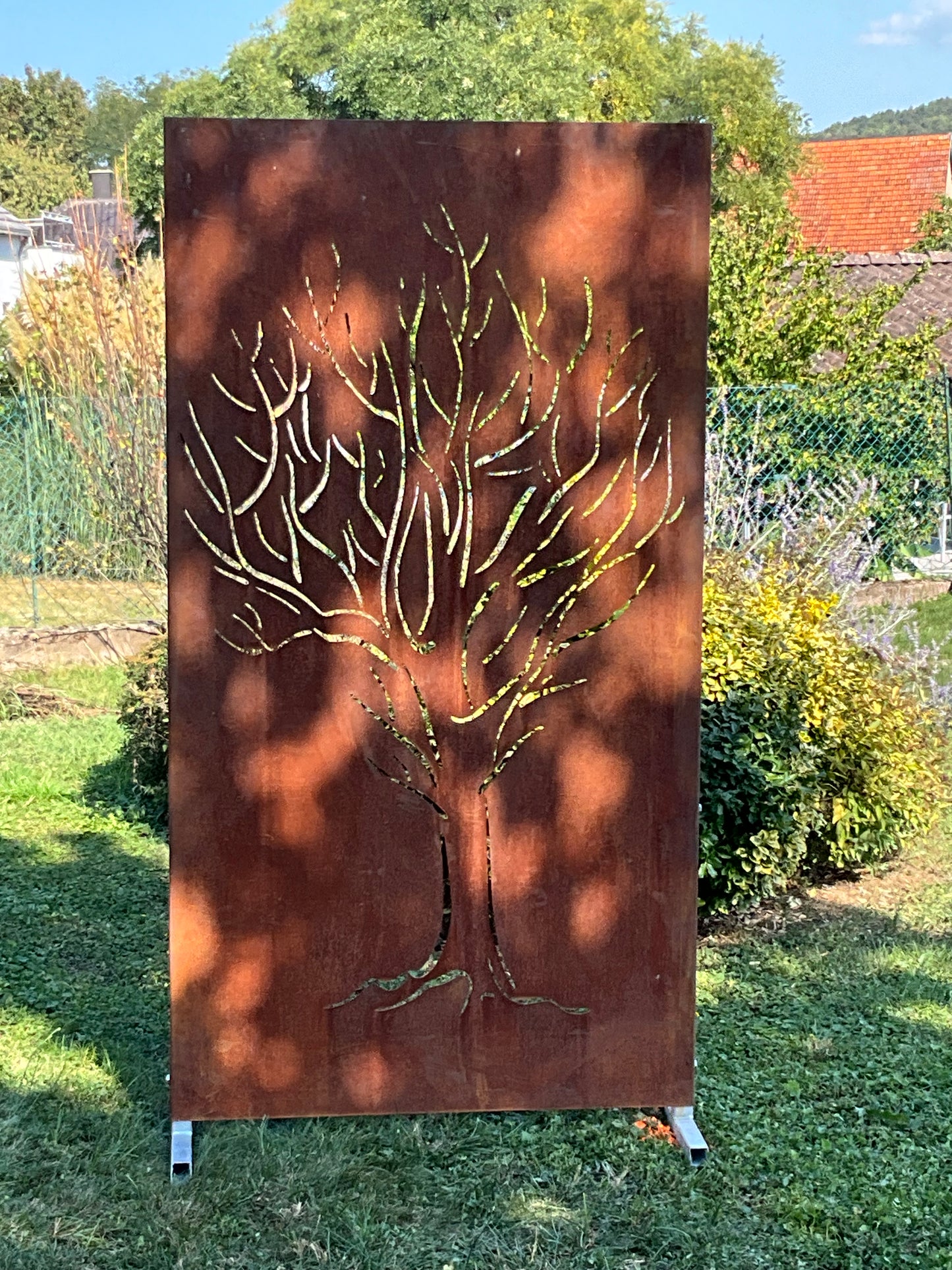 Panneau Brise-Vue en Acier Corten – Motif Arbre
