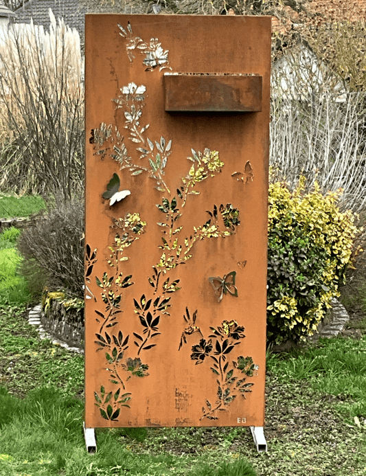 Panneau-Acier-Brise-Vue-Corten_Motif-Colibri-min
