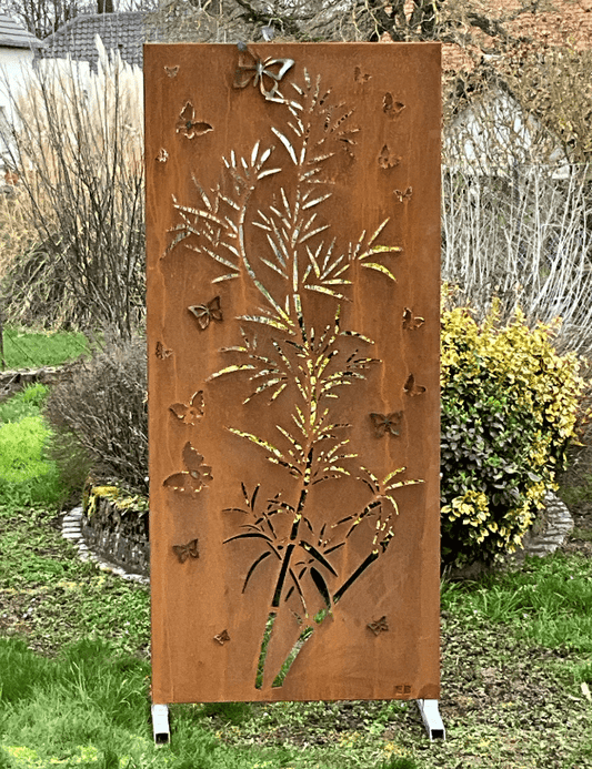 Panneau-brise-vue-corten-Motif-Bambou