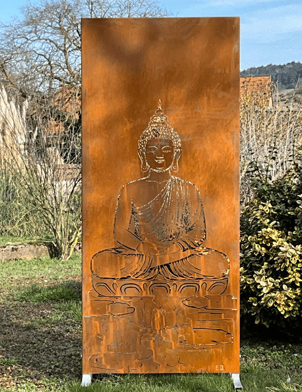 Panneau-en-Acier-Brise-Vue-Corten_Motif-BOUDHA-min