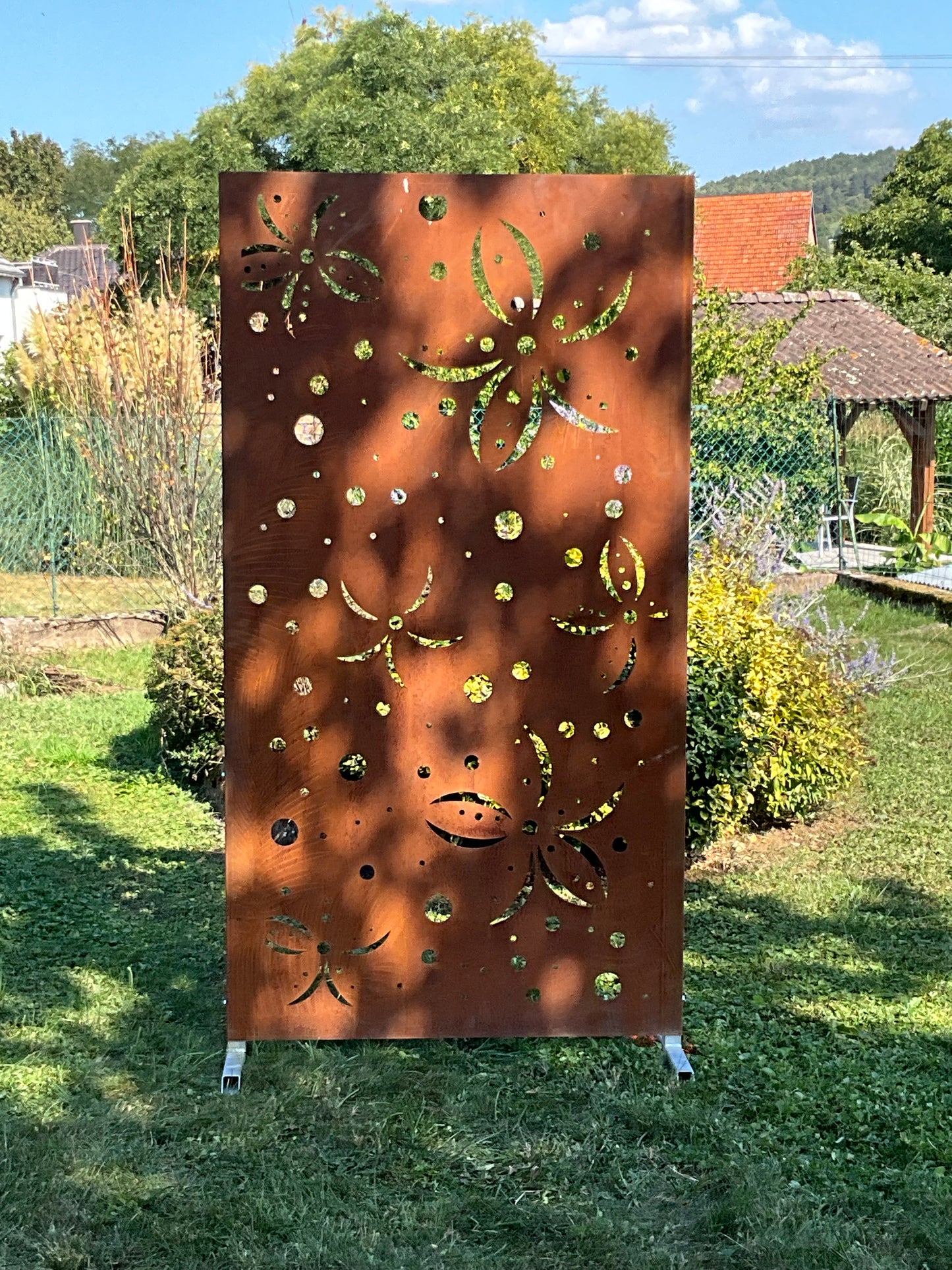 Panneau Brise-Vue en Acier Corten – Motif Bulle