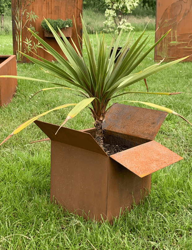 bac à couvercle corten